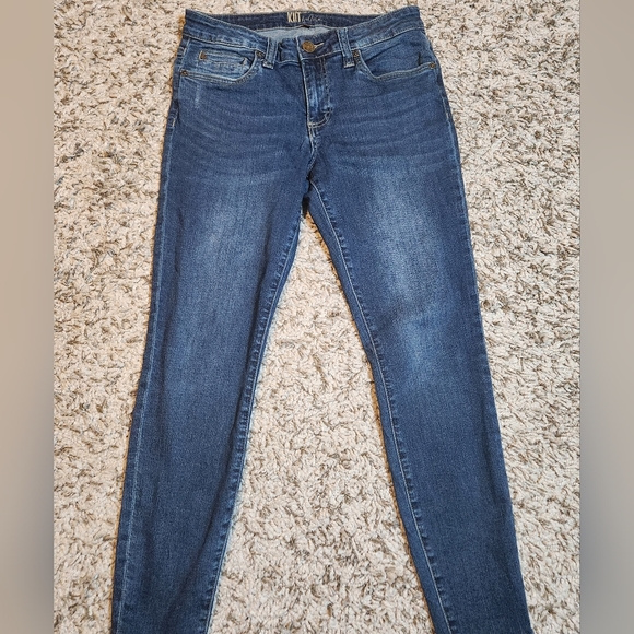 Kut from the Kloth Catherine Boyfriend Raw Hem Ankle Jeans Denim Mid Rise Sz 6 - Picture 5 of 14